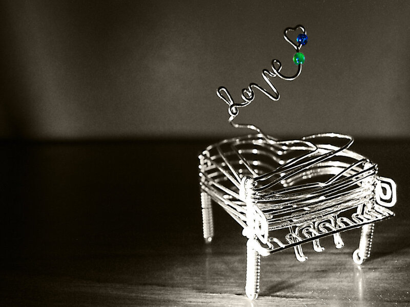 Wire Piano Sculpture