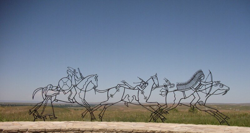 Wire Sculpture of Horse Riders