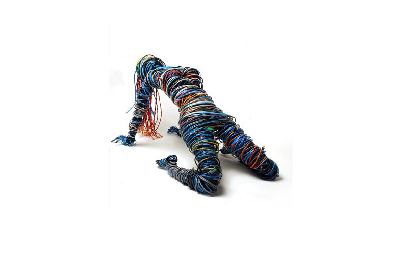 Wire sculpture of human figure