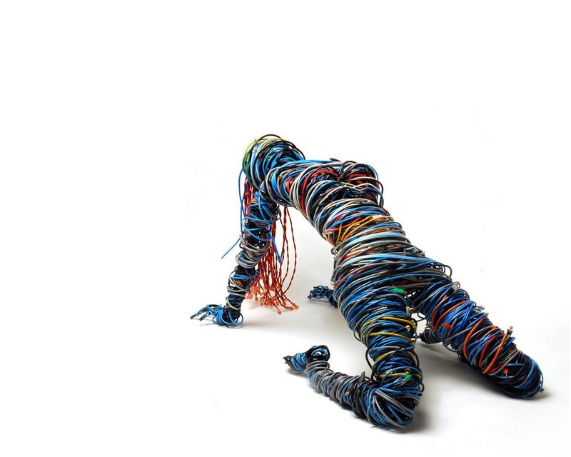 Wire sculpture of human figure