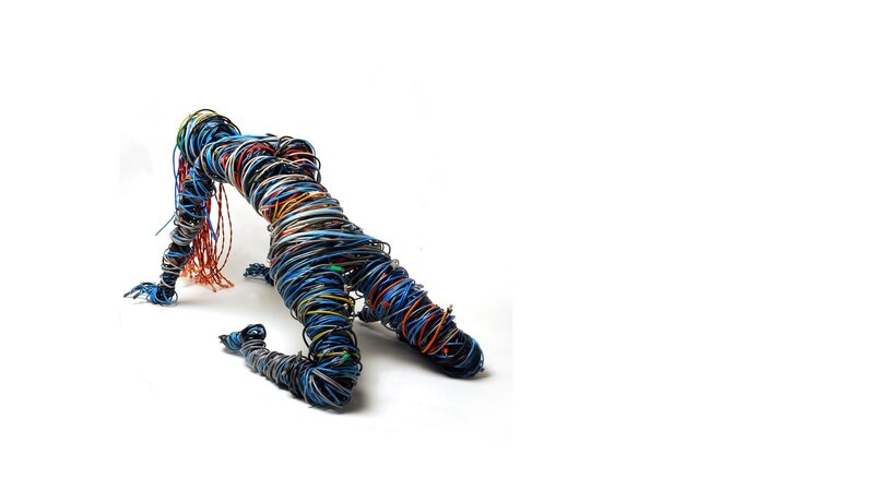wire sculpture of human figure