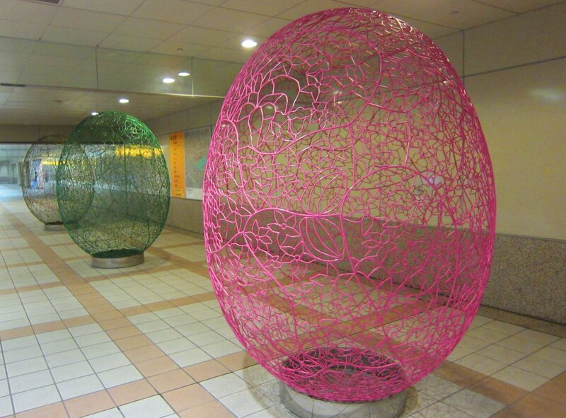 Wire Sculptures in Hallway