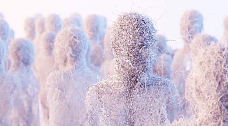 Wire Sculptures of People — White