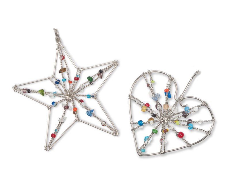 Wire Star and Heart Ornaments