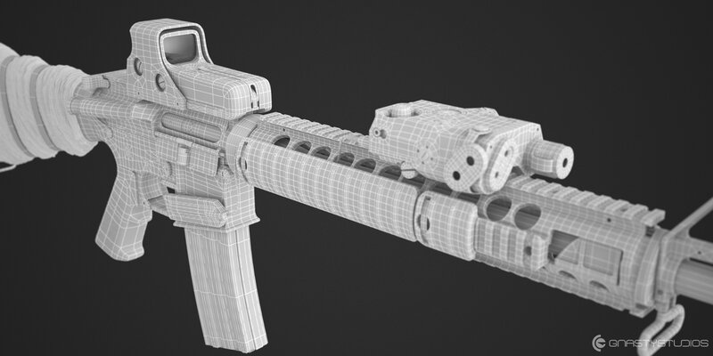 Wireframe Assault Rifle