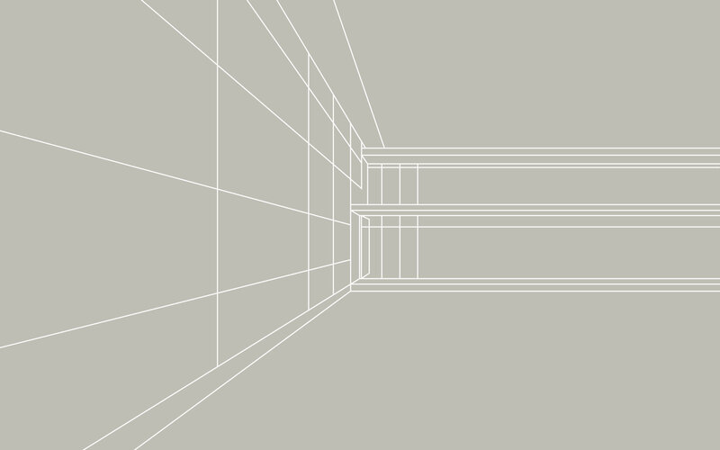 wireframe corridor perspective