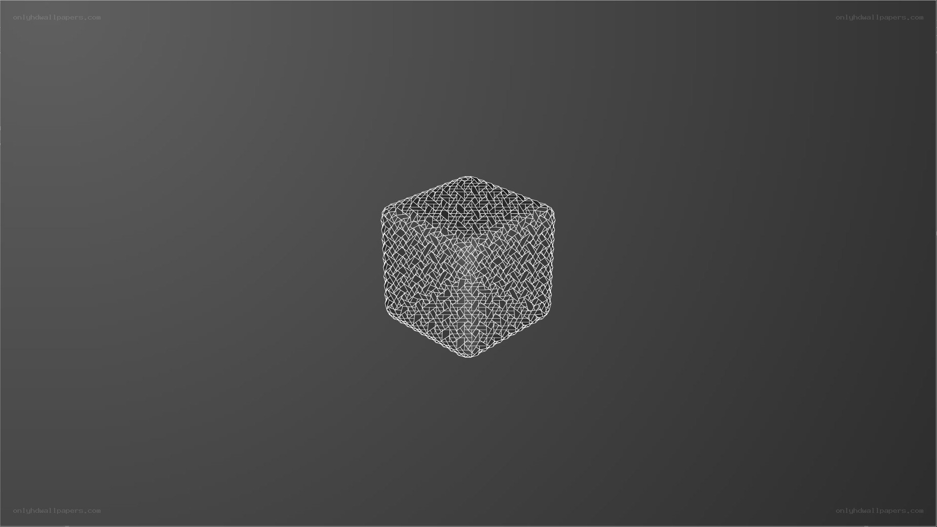 wireframe cube on dark background