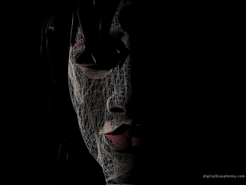 wireframe face portrait