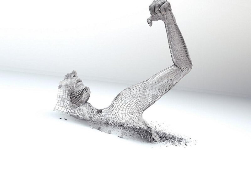 Wireframe Figure Lying