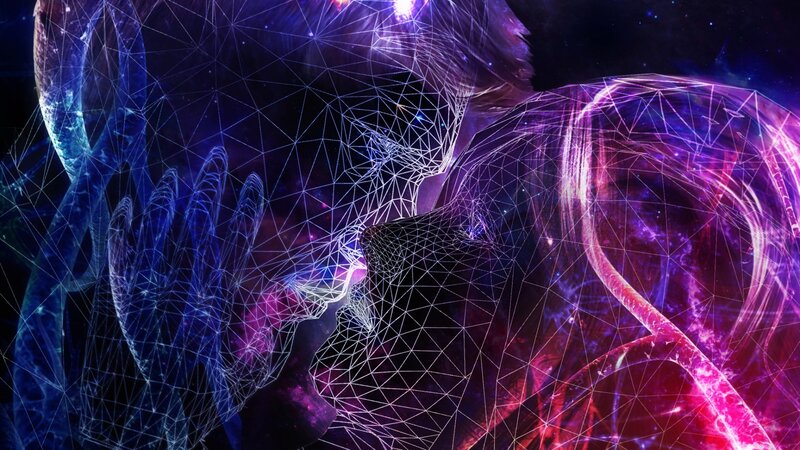 Wireframe Figures in Space