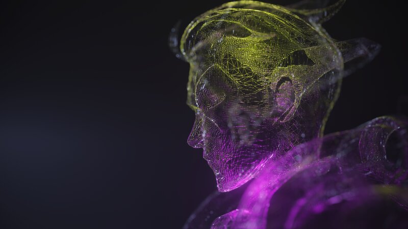 Wireframe Head Sculpture