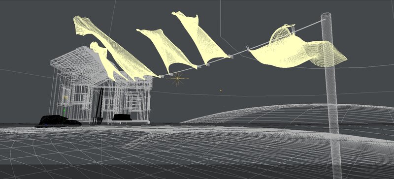 Wireframe House and Sails
