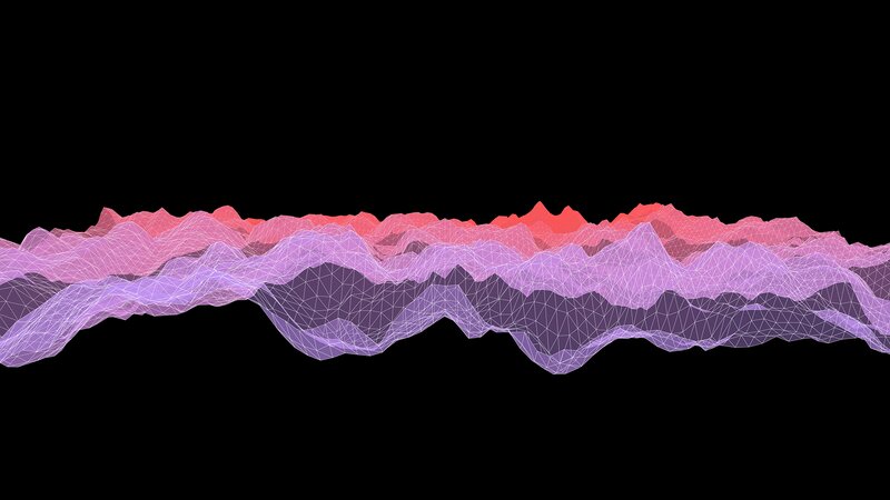 Wireframe Mountain Range — Purple