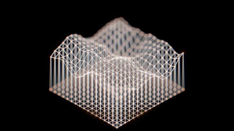 Wireframe Mountain Structure