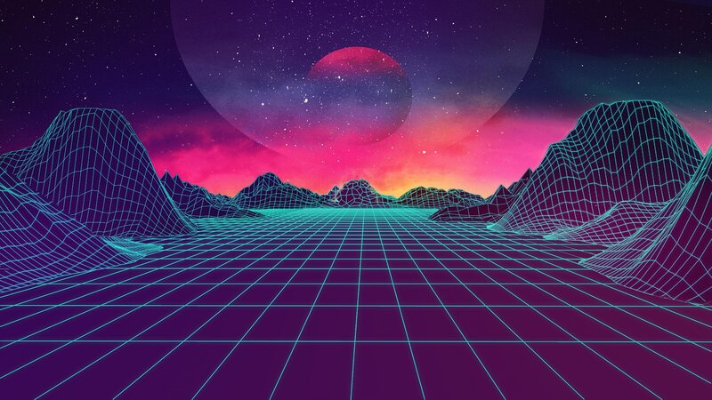 Wireframe Mountains Landscape