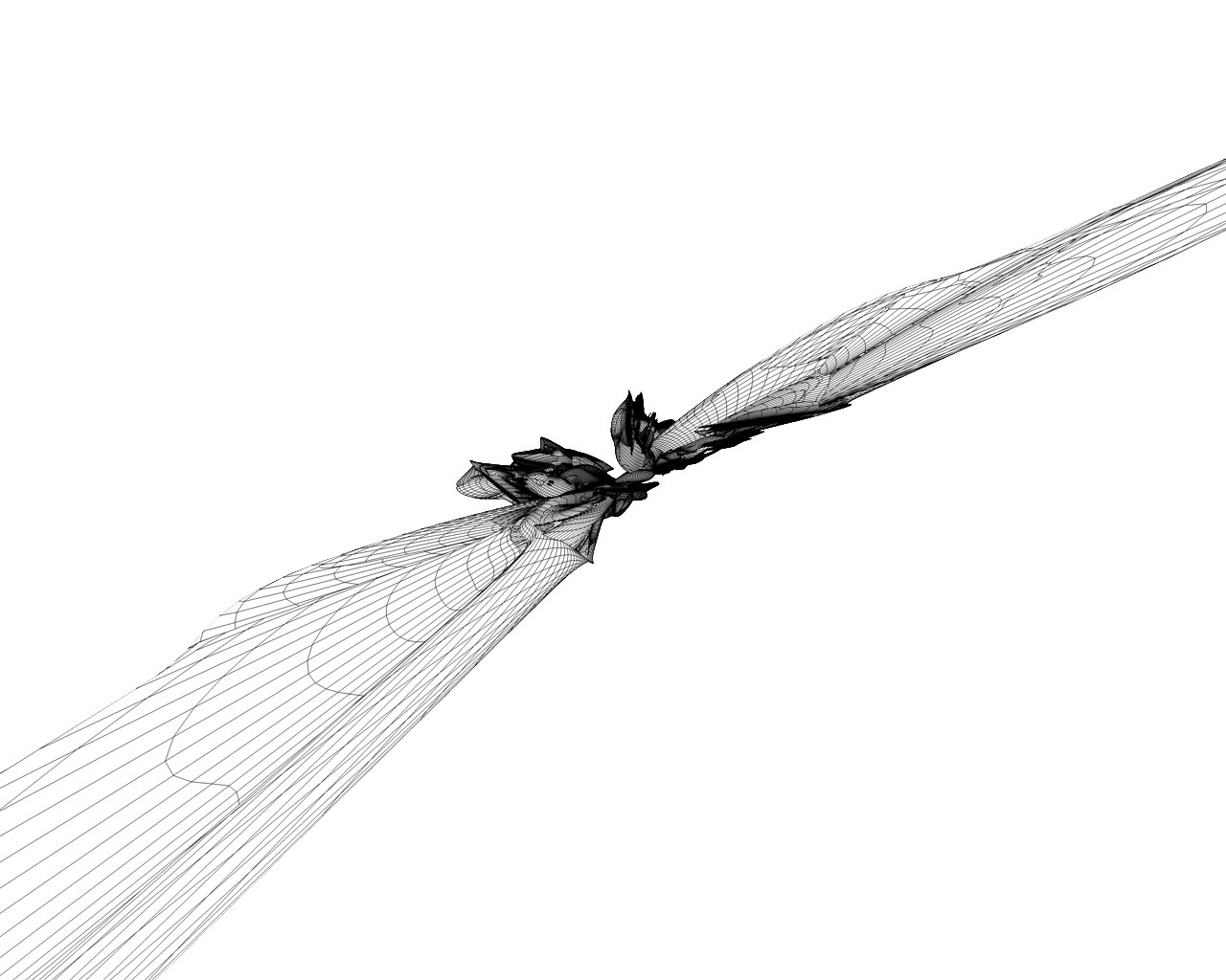 wireframe of a flying creature