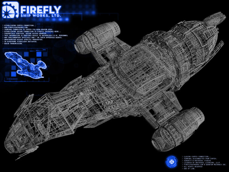 Wireframe Spaceship Model — Black