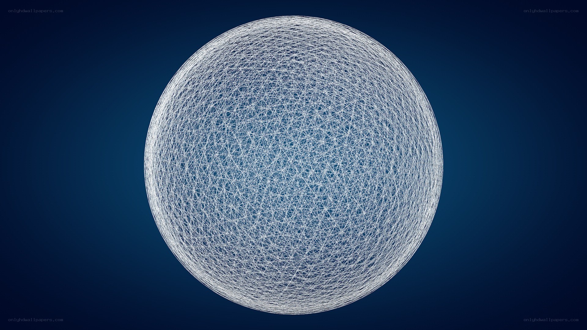 wireframe sphere on blue