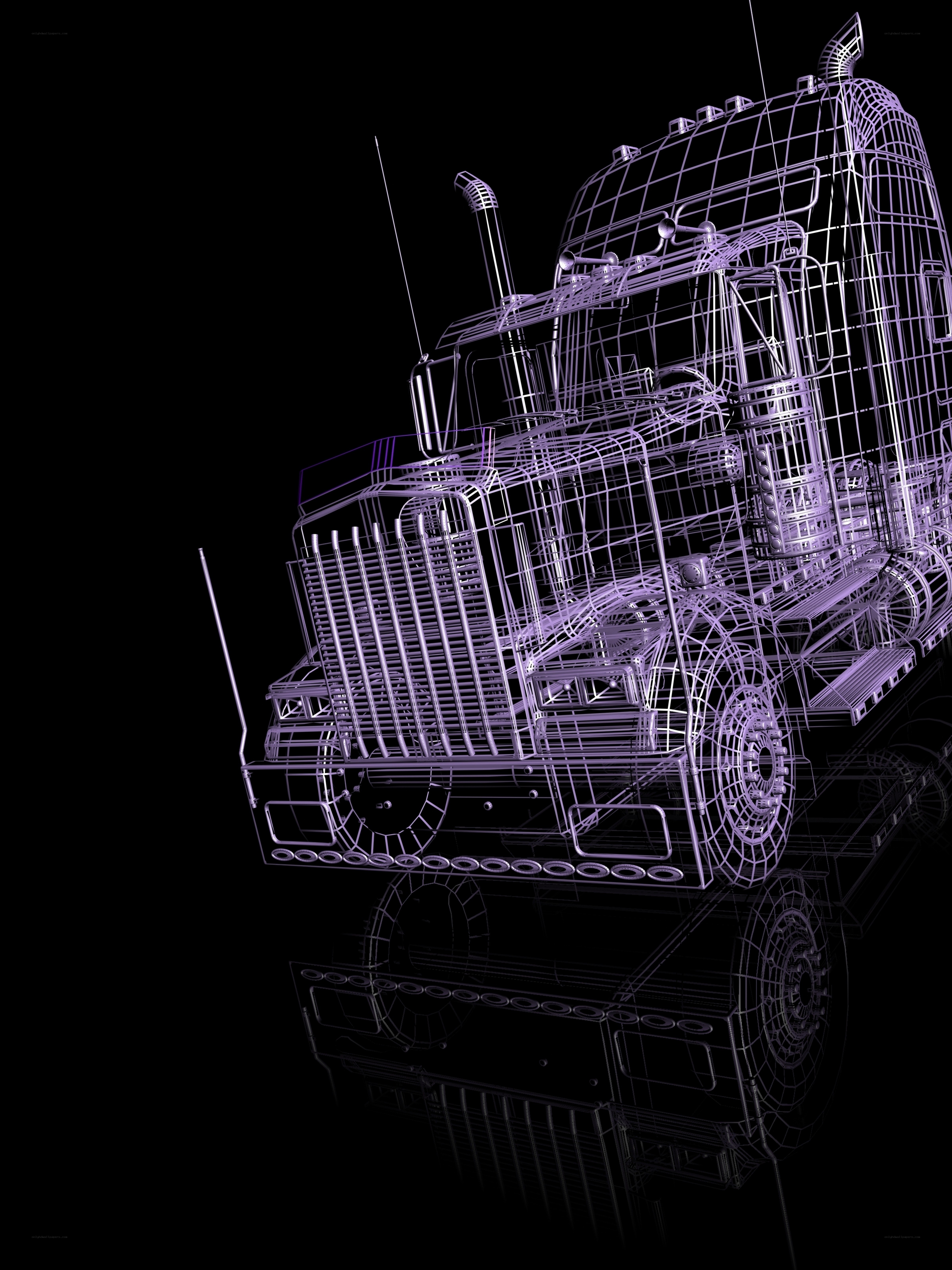 wireframe truck model