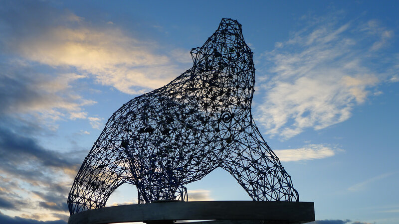 Wireframe Wolf Sculpture