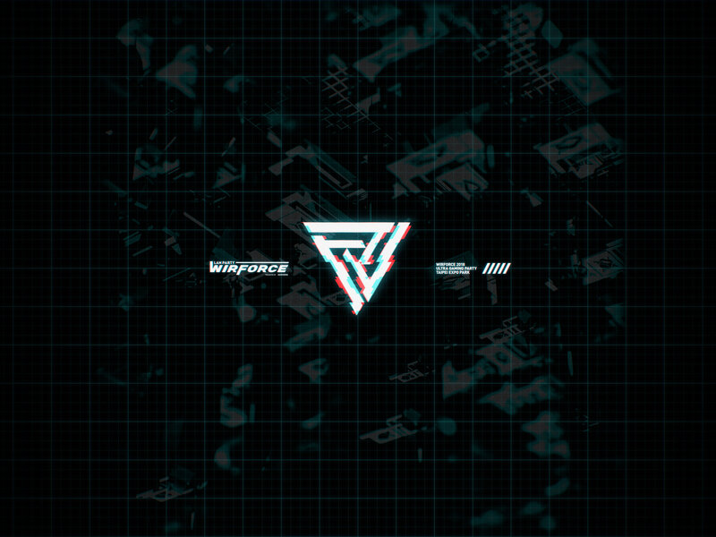 WIRFORCE Logo — Black, Futuristic