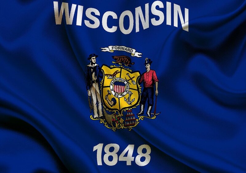 Wisconsin State Flag — Blue, Patriotic