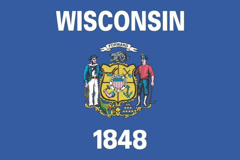 Wisconsin State Flag — Blue