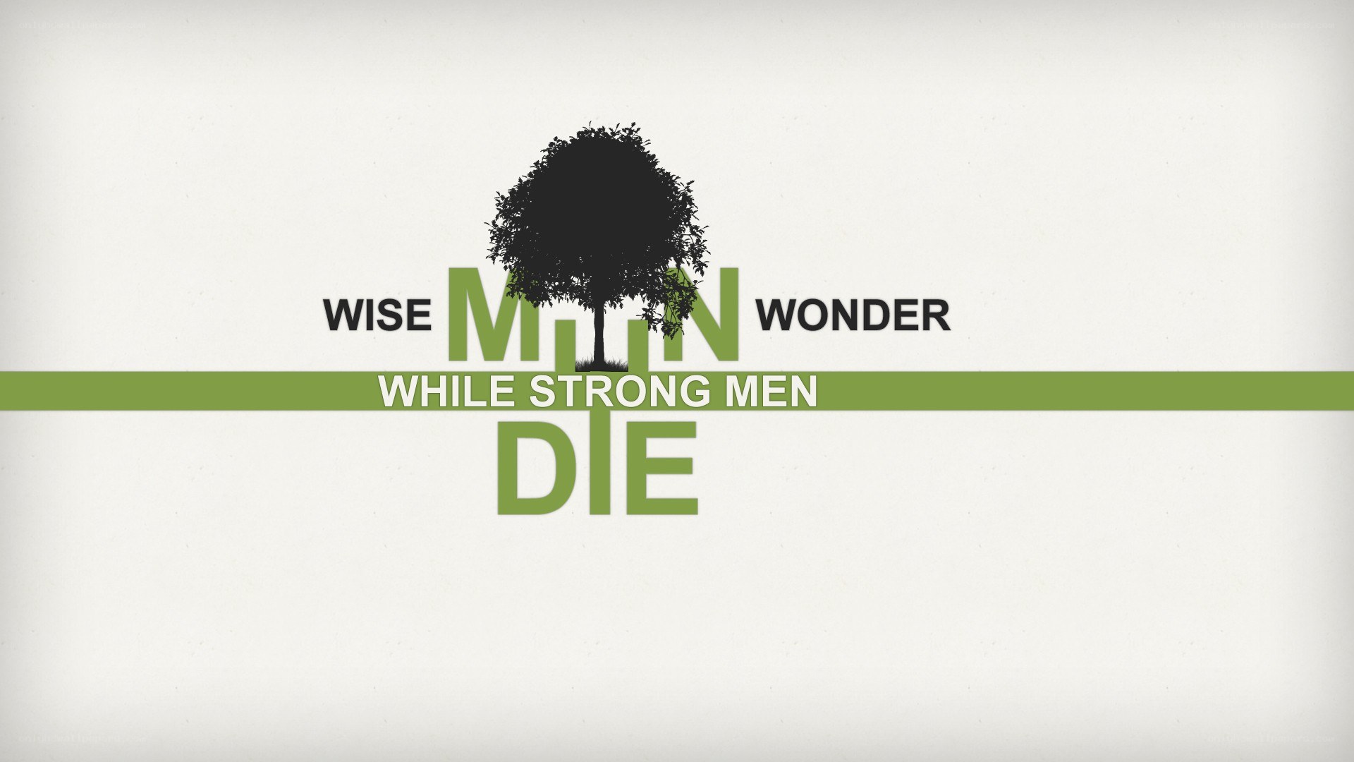 wise men wonder while strong men die