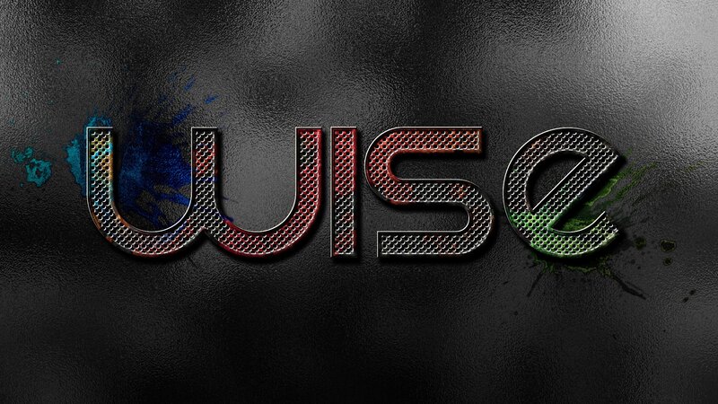 Wise text with colorful splashes
