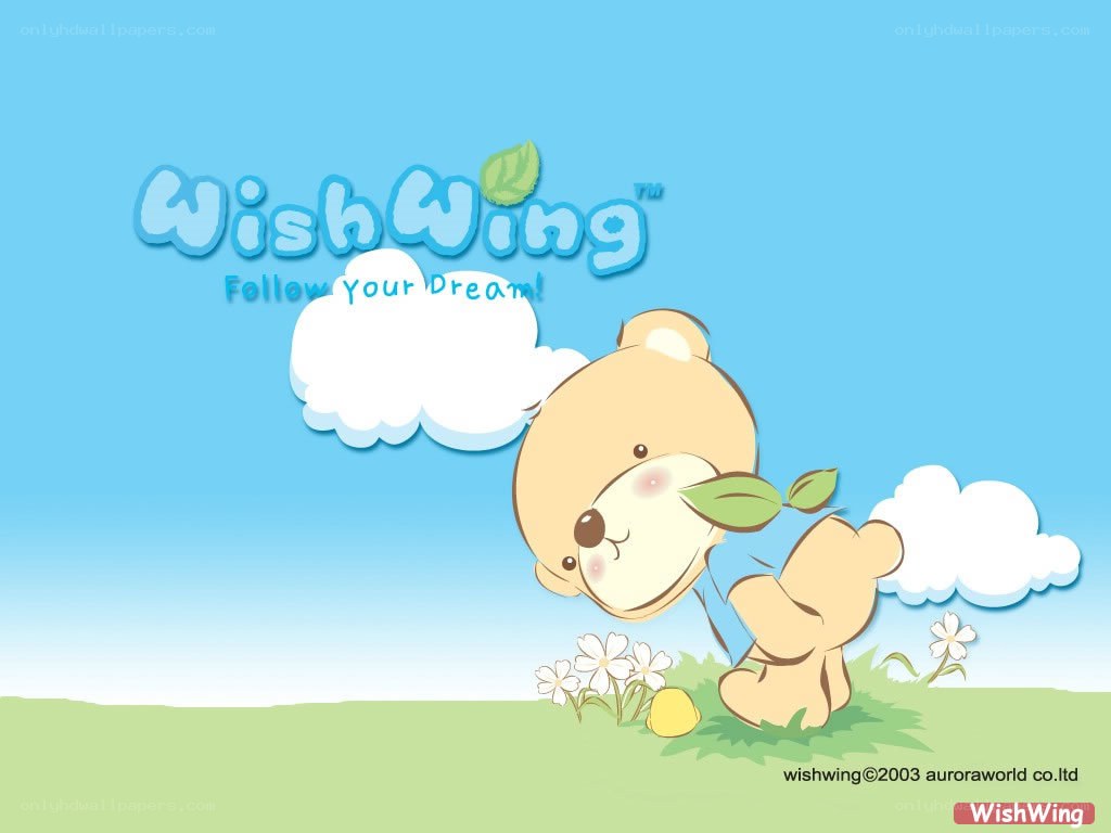 Wishwing bear in a field