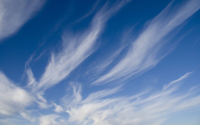 Wispy Cirrus Clouds — Blue, Serene, Afternoon