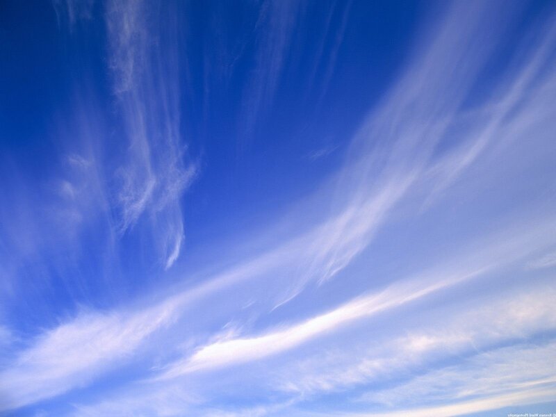 Wispy Cirrus Clouds — Blue, Serene, Morning, Photograph