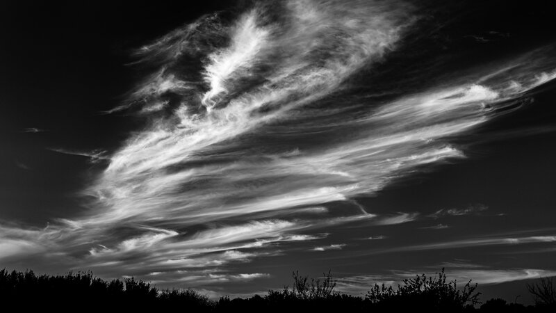 Wispy Clouds in Night Sky