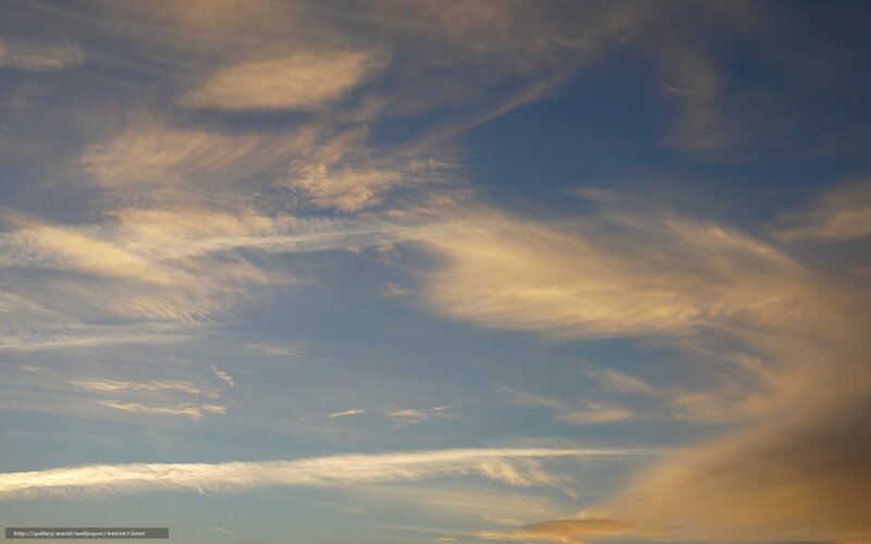 Wispy Clouds in Sky — Blue, Serene, Sunset