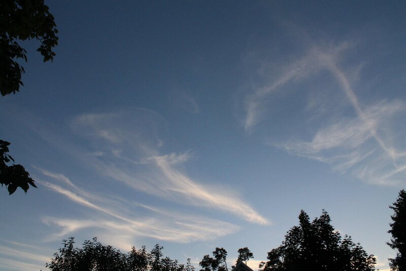 Wispy Clouds in Sky — Blue, Serene