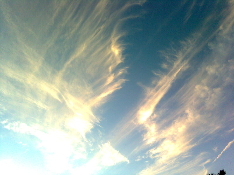 Wispy Clouds in Sky — Blue