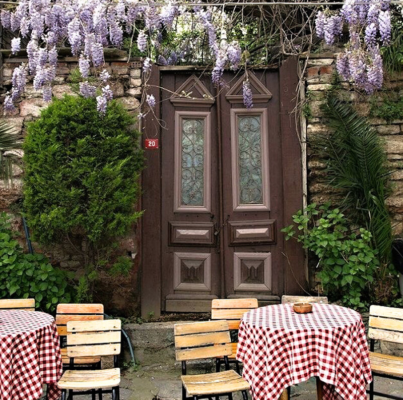 Wisteria-covered Door