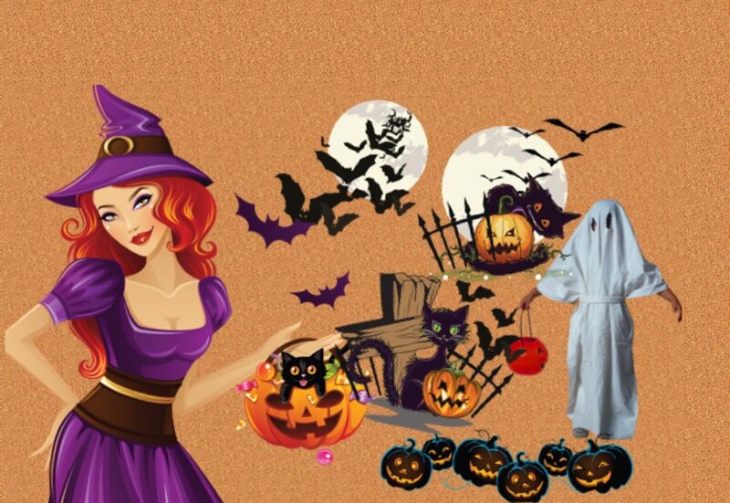 Witch and Ghost Characters — Purple