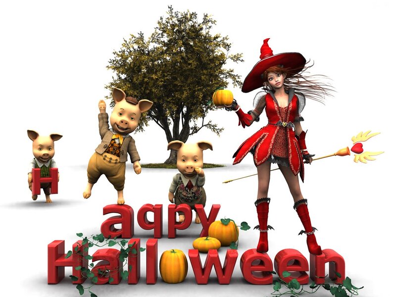 Witch and Pig Characters