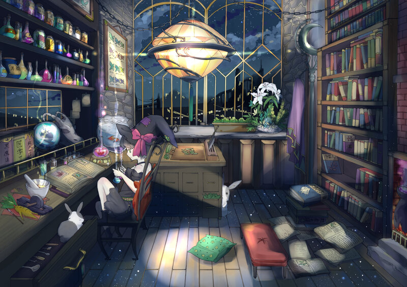 Witch at a Desk — Purple