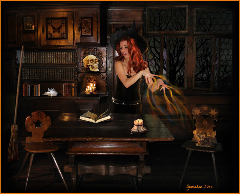 witch casting a spell