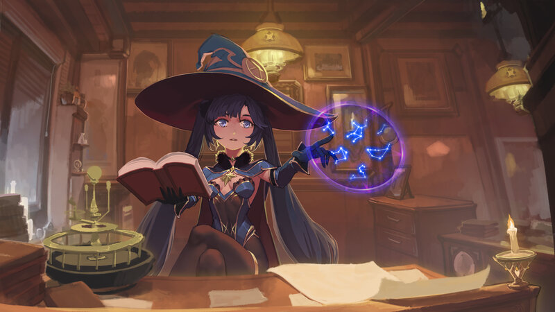 Witch Casting Spell — Blue