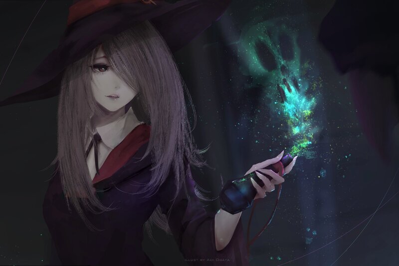 Witch Casting Spell — Purple