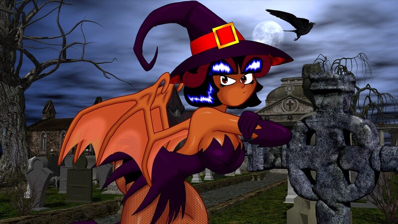 Witch Character in Graveyard