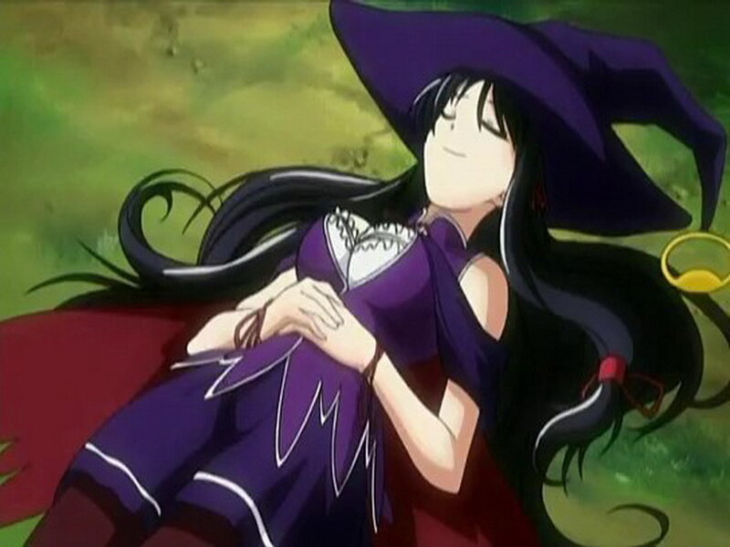 witch character in purple dress