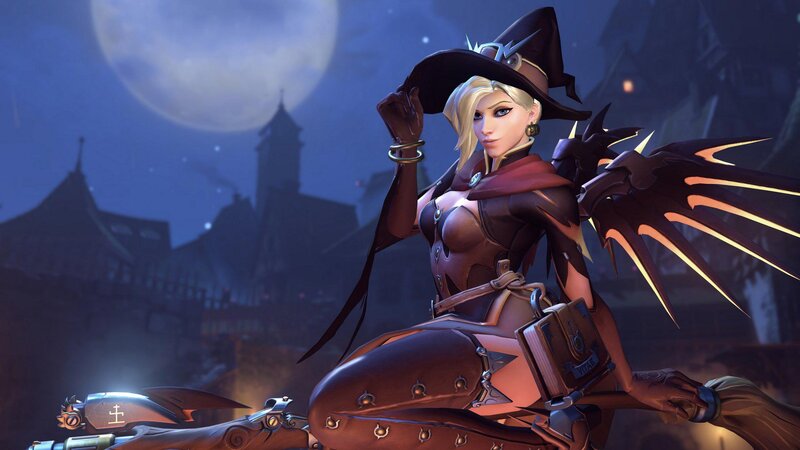 Witch Character on Broom