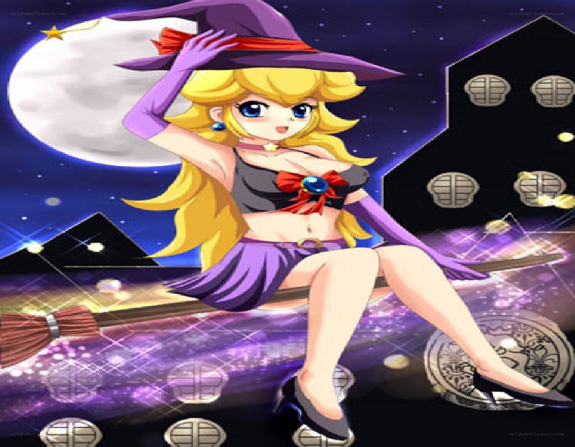 witch character on broomstick