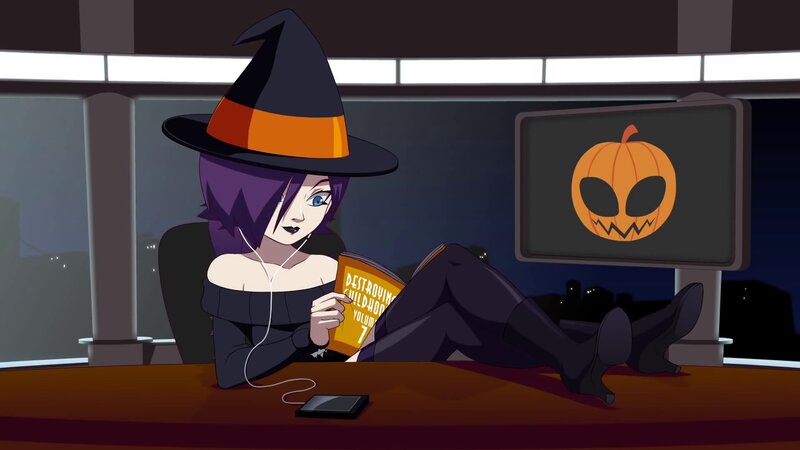 Witch Character Reading Book — Purple