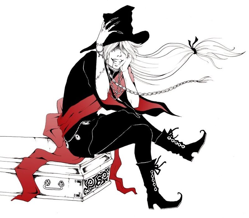 witch character sitting on chest