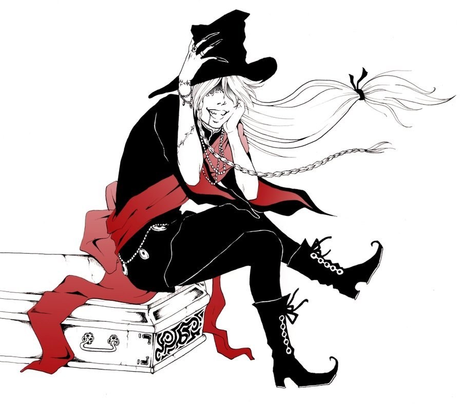 witch character sitting on chest